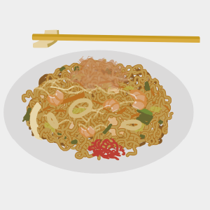 Yakisoba calamar y gamba